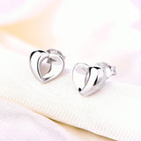 S925 Sterling Silver Fashion Simple Silver Love Earrings Jewelry