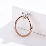 S925 sterling silver sole ring Rose Gold Plated cubic zirconia ring