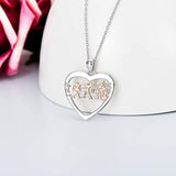 Musical Note Necklace for Women Sterling Silver Heart Playing Music Pendant Jewelry Gift for Girlfriend
