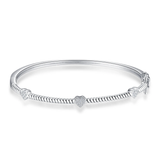 Silver Love Heart Bangles  bracelet 
