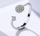 s925 sterling silver hand ornaments female personality shower exquisite starry sky cubic zirconia open ring