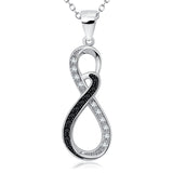 Hollow Eight Necklace New Arrival Silver Number Eight Vertical Pendant Necklace
