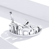 Protection Animal Finger Rings for Women 925 Sterling Silver Elephant and Bear Band Jewelry Unisex Gift