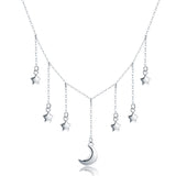 Bright Star Moon Pendant Necklace