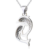 Double Fish Shaped Necklace Wholesale 925 Sterling Silver Necklace