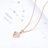 18K Gold Fashion Korean Version Of The Clavicle Personality Diamond Shaped Pendant Necklace Geometric Jewelry