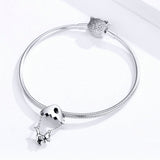 Dinosaur Baby with Chain Dangles Charm for Women 925 Silver Fashion Jewelry Making Original Silver Bracelet