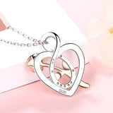 925 Sterling silver Endless love pendant chain Sparkling Infinity Heart rose necklace for Women Anniversary Jewelry