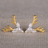 Elk color separation plating Christmas design new earrings