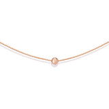 Sterling Silver Necklace Dainty Solid Bead Necklace Gold Necklaces for Women 5mm