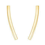 14K Gold Plated Sterling Silver Post Crawler Earrings Cuff Studs