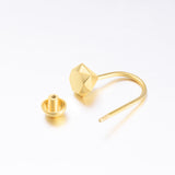 18K Gold Geometric 5mm Stud Earrings With Screw Backings