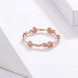 S925 Sterling Silver Love Your Heart Ring Rose Gold Plated cubic zirconia Ring