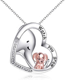 Elephant Necklace Gifts for Women Sterling Silver Mother Daughter Necklace for Mom Daughter
