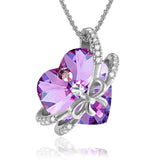 Crystal Pendant Necklace for Women Love Heart Necklace Crystal Brides Bridesmaids Jewelry Gifts