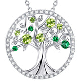  Silver Green Peridot Necklace 