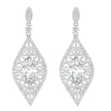 Art Deco Vine Bridal Chandelier Drop Earrings