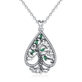 S925 Sterling Silver CZ tree of life-heart-shape Necklace for Women