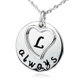 Heart Shaped And Circular Combination Necklace 925 Sterling Silver Pendant Necklace
