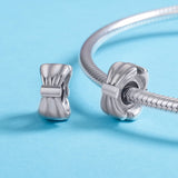 S925 Sterling Silver Oxidized Sweet Ribbon Bow Silicone Charms