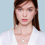 Rhodium Plating Fashion Jewelry, 925 Silver Jewelry, Round Disc Pendant Necklace