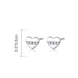 925 Sterling Silver Shiny Heart-shaped Earrings For Ladies  Jewelry