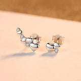 Trendy Heart Stud Earrings 925 Sterling Silver Heart Earrings Jewelry