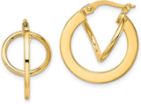 Unique Double Hoop Earrings in 14k Gold For Loverly People
