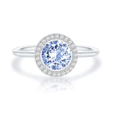 Crystal 14K White Gold Plated Birthstone Rings For Women