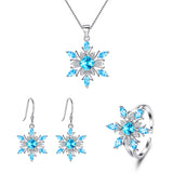 Snowflake Party Necklace Earrings Ring Set
