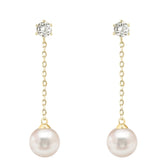 14k Gold Plated Sterling Silver Post Shell Pearl Drop Earrings Pearl Earrings For Women