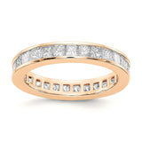 14K Gold Plated Cubic Zirconia Rings | Princess Cut Eternity Bands | Stackable Gold Rings for Women