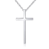 S925 Sterling Silver Classic Cross Inspirational Pendant Necklace