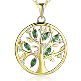 Silver Cubic Zirconia Tree of Life Family Pendant Necklace