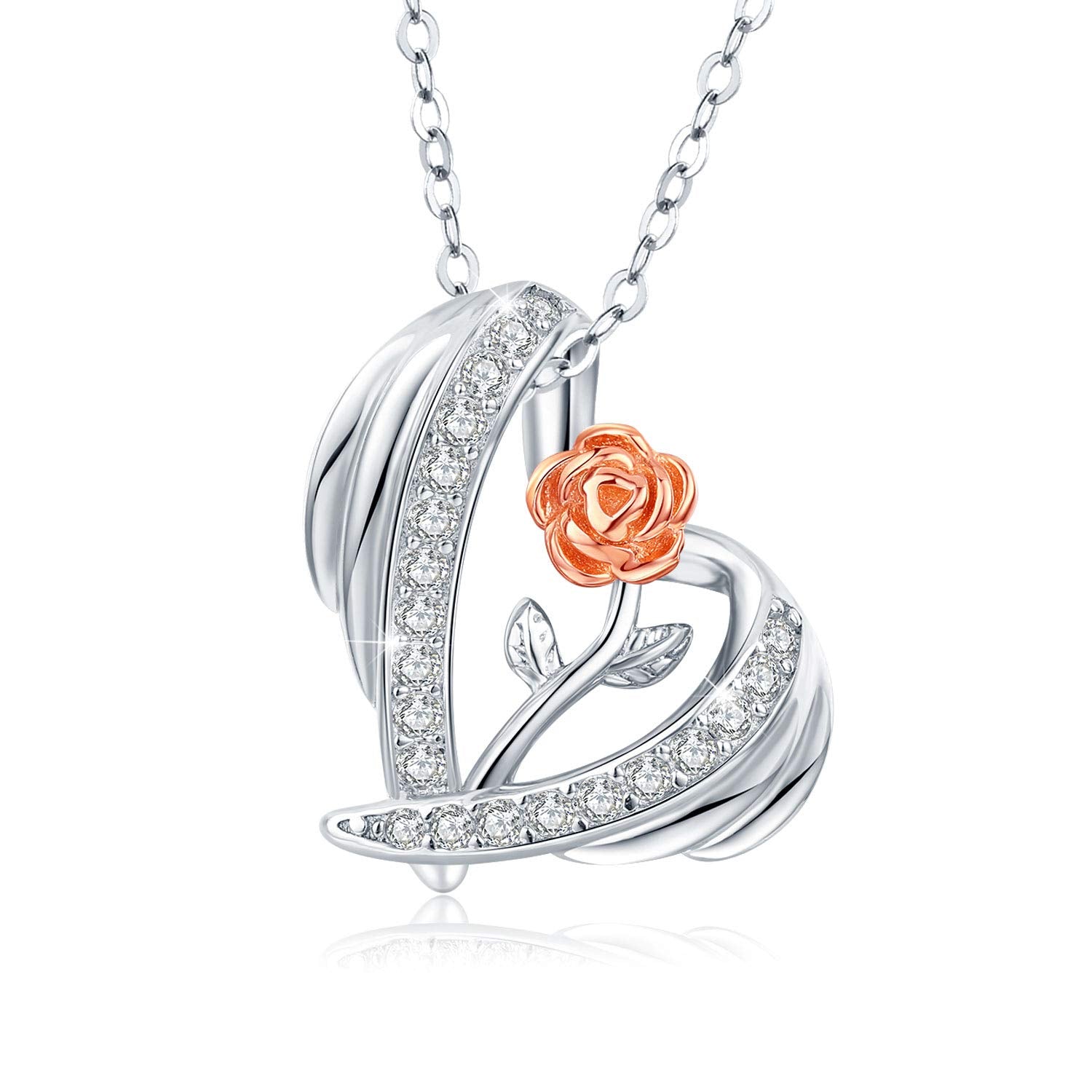Butterfly Rose Flower Necklace