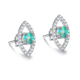 Elegant Women Jewelry Colorful Opal 925 Sterling Silver Stud Earring