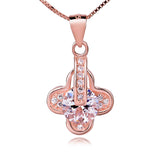 Fashion Rose Gold Luky Grass Necklace 925 Sterling Silver