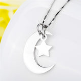 Children's Day Silver Necklace Jewelry Moon Design Star Necklace