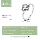 925 Sterling Silver Dolphin With Heart Finger Rings For Girlfriend Engagement Wedding Jewelry