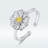 S925 sterling silver daisy ring color separation plating ring