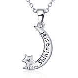 Silver Moon And Golden Star Just For Special Day Wholesale Pendant Necklace
