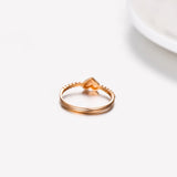 18K Gold European And American Heart-Shaped Opening Ring Small Fresh Ladies Jewelry