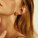 Genuine 925 Sterling Silver Sun Flower Long Beads Drop Earrings For Women