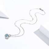 S925 Sterling Silver Mermaid Tail Pendant Necklace White Gold Plated Zircon Necklace