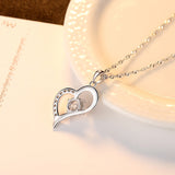 S925 sterling silver heart-shape love zircon pendant love silver jewelry for girlfriend
