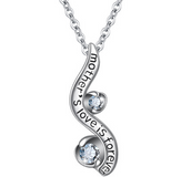 S925 sterling silver cz necklace pendant Mother's Love  jewelry  for Mother's Day