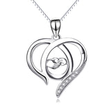 Large Heart Pendant Silver Necklace Wholesale Girlfriend Loving Hearts Necklace Fashion