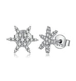Unique Cubic Zirconia Snowflakes shape Stud Earring
