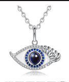925 Sterling Silver Evil eye Pendant I love you 100 language Crystal Women Necklace Fine Jewelry Valentine's day gifts