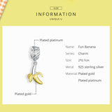 925 Sterling Silver Cute Banana Stud Earrings Precious Jewelry For Women